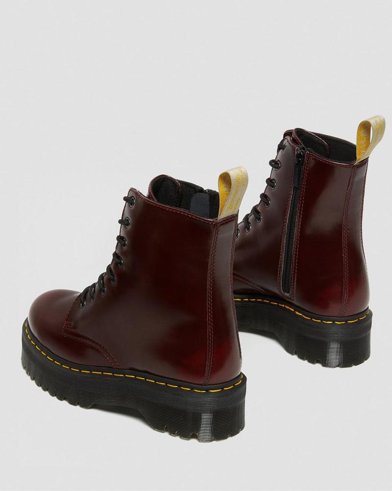 Botas Plataforma Dr Martens Vegan Jadon II Hombre Rosas Rojos | MX 246QMA